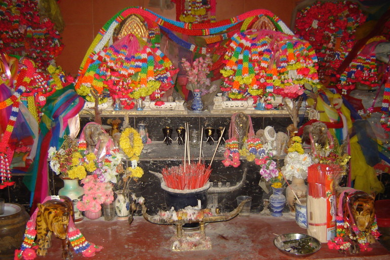Flower garlands offerings for the sacred Hermit