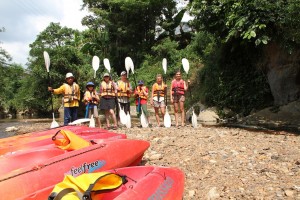 The group ready for some paddling