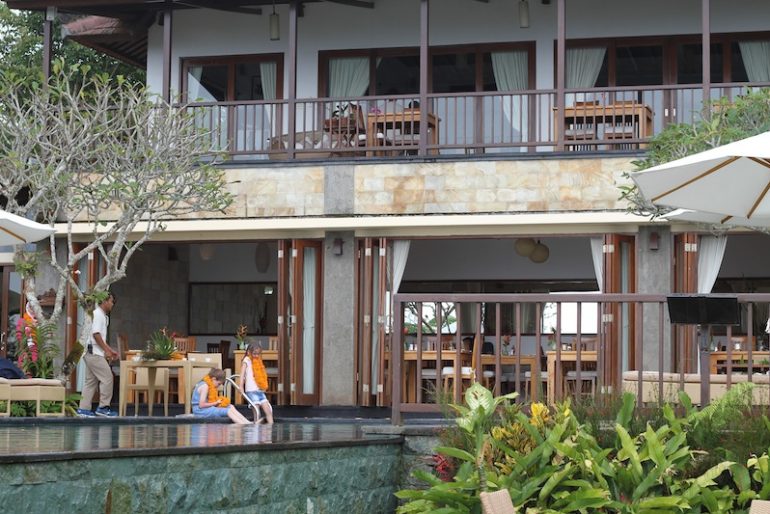 Kids enjoying the heated pool