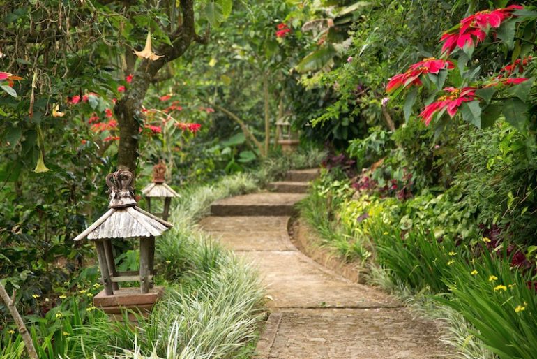 Walking around the huge gardens