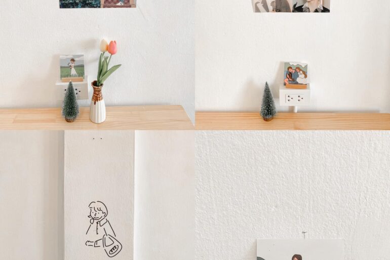Korean pop singers on the walls